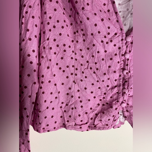 NWOT Maye Polka Dot Blouse. Size Large. Pink & Deep Purple Dots - Picture 5 of 9